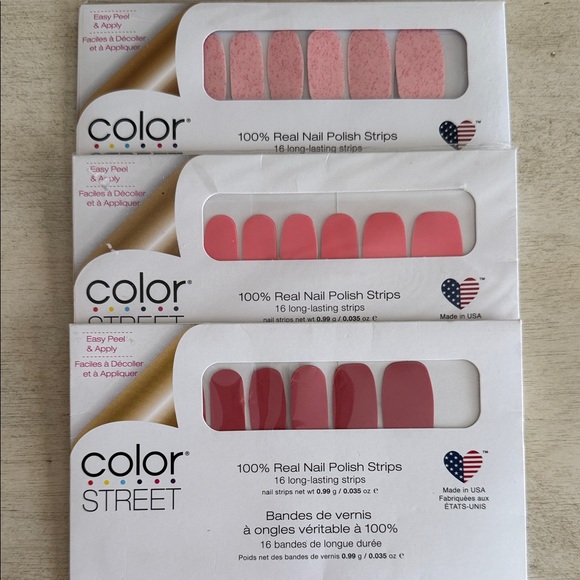 Color Street Other - Color Street Strips -  Pink Power, Caribbean Coral, No Way San Jose